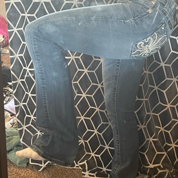 Miss Me 90s Skinny Bootcut Jeans Pocket Embroidery 💙🤍 - Picture 14 of 16